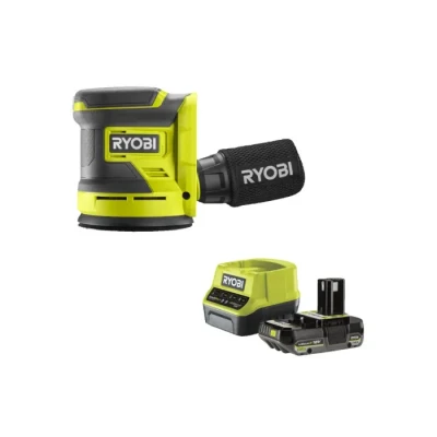 Image de Pack RYOBI Ponceuse excentrique RROS18 0 18V OnePlus 1 batterie 2.0Ah chargeur rapide RC18120 120