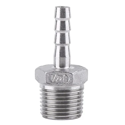 Image de Raccord de Tuyau Filetage Mâle Queue Barb BSP Acier Inoxydable SS304 (1/2&quot;x8mm)