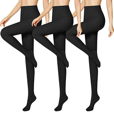 Image de Libella lot de 3 collants femme 50 DEN semi opaques indéchirables ceinture confort sans pression fins matière douce 27227 noir L
