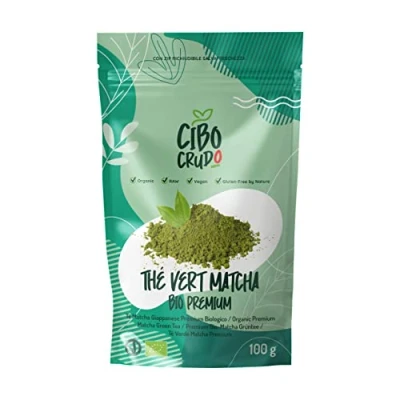 Image de Thé Matcha Bio Premium Qualité 100g. The Slim en Poudre pour Latte ou Smoothies. Original vert du Japon.