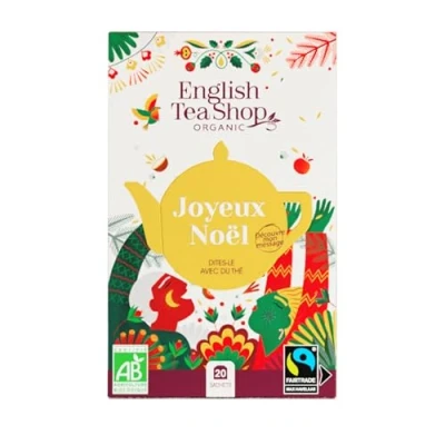 Image de English Tea Shop Joyeux Noël Assortiment thés et infusions de 20 sachets bio issus du commerce équitable Idée cadeau Noël, 1 Unité (Lot 1)