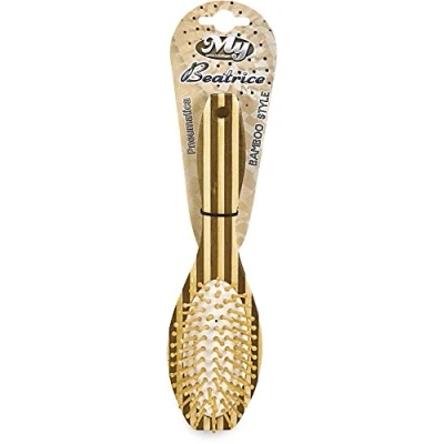 Image de La Briantina Brosse à cheveux ovale en bambou, démêlante et massante, avec coussinet