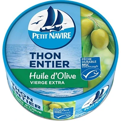 Image de PETIT NAVIRE Thon Entier Huile Olive Msc 160G Lot De 4 Offre Special
