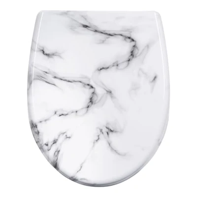 Image de WOLTU Abattant WC avec Frein de Chute, Lunette Toilettes WC, Cuvette en Forme O, Dégagement Rapide, Charnières Réglables, Plastique Duroplast,WS2975