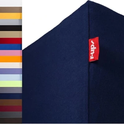 Image de r up Passt Drap Housse 180x200 200x220 Jusqu&#039;à 35cm de Hauteur Beaucoup Couleurs 100% Coton 130g/m² (Bleu foncé)