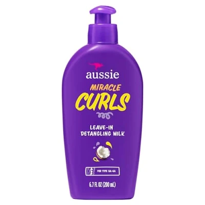 Image de Aussie, Miracle Curls, Leave In Detangling Milk with Coconut and Jojoba Oils, 6.7 fl oz (200 ml)