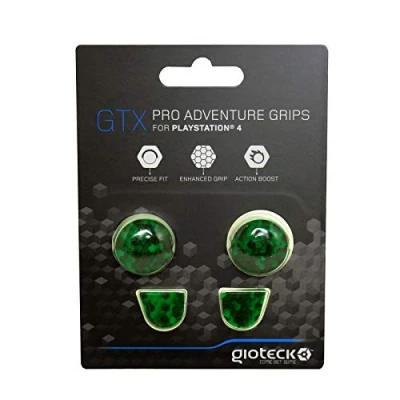 Image de Gioteck GTX Xbox One Thumb Grips Bouchons/Capuchons/Protection en Silicone pour Joysticks Antidérapant Aide a viser Protection Manette Cubes Vert/Noir