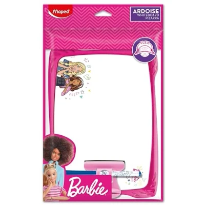 Image de Maped Kit Ardoise Blanche Barbie Souple Incassable 1 Effaçable + Porte accessoires Brosse Feutre Double Faces