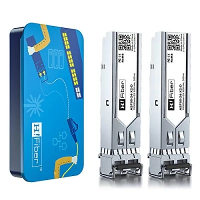 Image de 2 pack, émetteur récepteur SFP 1000BASE SX, à LC, module Multimode 1.25G Compatible avec Cisco GLC SX MM/GLC MMD, MA 1GB Ubiquiti UniFi UF MM 1G, Mikrotik S 85DLC05D, Netgear AGM731F...