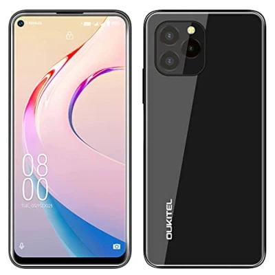 Image de OUKITEL Android 11 Téléphone Portable C21 Pro, Design Plein Verre, 4Go+64Go, SD Externe 256 Go, Triple Caméra 21MP, Smartphone Débloqué, Ecran HD+ 6,39 &#039;&#039;, Face ID,Empreinte Digitale GPS WiFi Noir