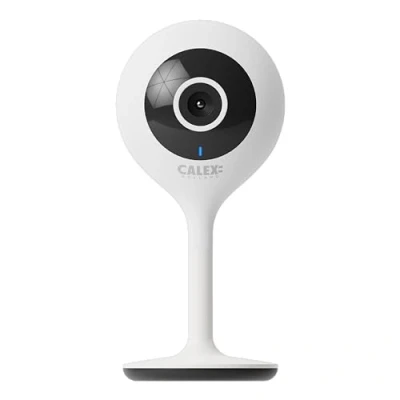 Image de Caméra de Surveillance Calex Smart Security 429260 Intérieur Sans Fil Wi Fi Alexa Nocturne Étanche, Blanc Neuf