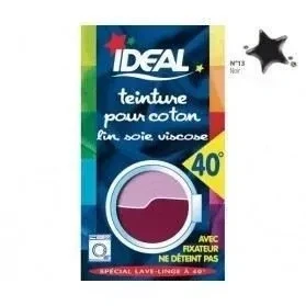 Image de IDEAL Teinture Tissus Liquide Mini 13 Noir 40 ml + 1 Dose de Fixateur 50 g Textile Longue Tenue Coton, Lin, Soie, Viscose Efficace dès 40C Fabrication Française
