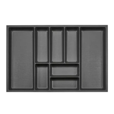 Image de ORGA BOX 3 Range couverts Profondeur : 473 x Largeur 691 mm anthracite avec structure Canvas pour tiroirs de 80 par ex. dans les cuisines Nobilia/Noblessa à partir 08.2012.