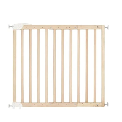 Image de Badabulle Barrière de Sécurité Deco Pop Extensible pour Ouverture 63 à 106cm Fixation Vis, Bois