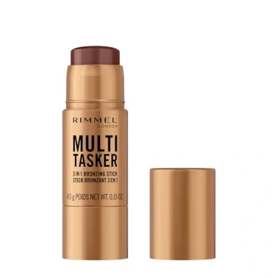 Image de Rimmel London Multi Tasker, Stick bronzer sculptant et contour, 004, Deep, tient toute la journée, fini frais, maquillage vegan, 4,5 g