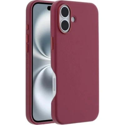 Image de OtterBox Coque Symmetry Series Cactus Leather MagSafe pour iPhone 16 Plus, Antichoc, résistante aux Chutes, de Protection Fine, supporte 3X Plus Chutes Que la Norme Militaire, Rouge