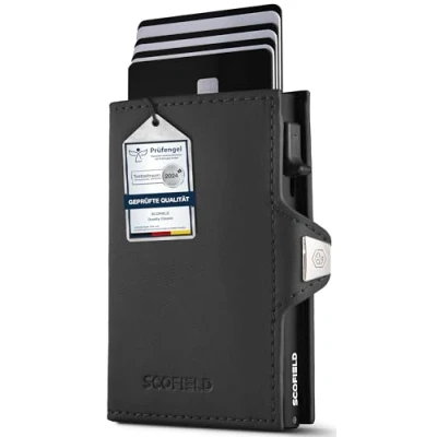 Image de SF SCOFIELD Duality Classic Slim Wallet mit Münzfach Kartenetui Herren für 9 10 Karten Geldbeutel Portemonnaie RFID Schutz Wallets for Men Kreditkartenetui