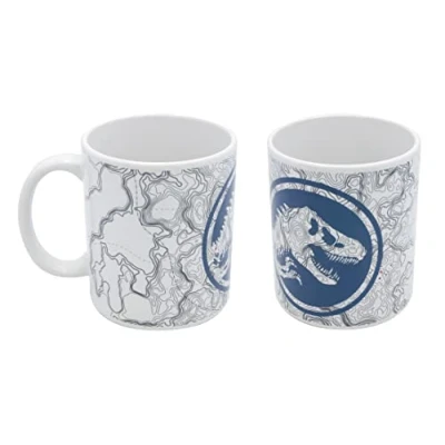 Image de Joy Toy Barbie Tasse Jurassic World en céramique (Couleur Blanche avec Impression Cool), Fille, 22622, Multicolore, Taille Unique