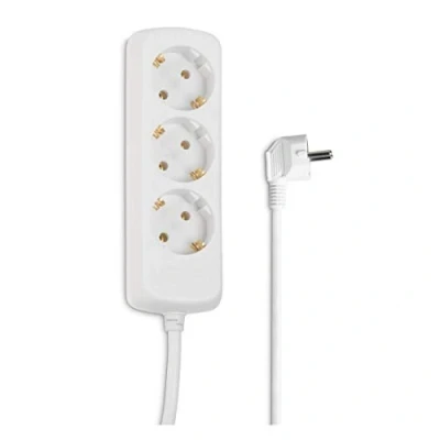 Image de Hama Bloc 3 Prises Avec Terre 16A (Rallonge multiprises 1.4m, Multiple Contact de Terre, Multiprise electrique Schuko, 3680W, ) Blanc
