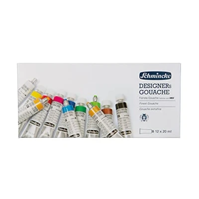 Image de Schmincke Designers Gouache: Coffret en carton, 12 couleurs Gouache extra fine, 72 014 097, tubes 20 ml, sans traces, haut pouvoir couvrant, couleur intense et mate veloutée