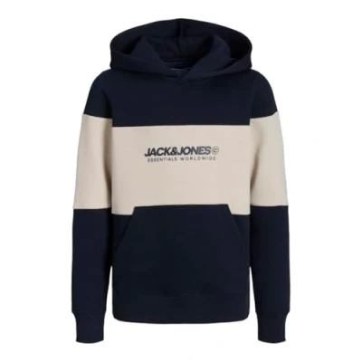Image de JACK&amp;JONES JUNIOR Jjelegacy Noos Mni Sweat à Capuche bloquant Sweatshirt, Navy Blazer/Detail:Blocking, 7 Ans Garçon