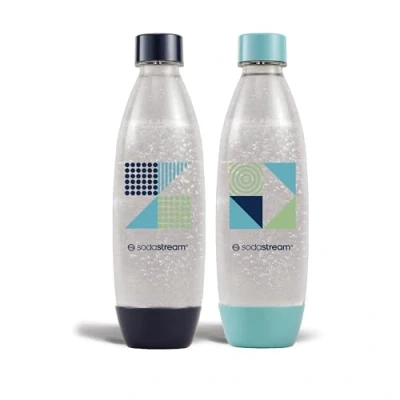 Image de sodastream Lot de 2 Bouteilles 1L pour Machine à Eau Pétillante et Soda Technologie Snap &amp; Lock Clipser Compatible Lave Vaisselle sans BPA Détails Bleu Foncé Cyan
