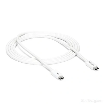 Image de StarTech.com Câble Thunderbolt 3 de 2 m 20 Gb/s Compatible Thunderbolt, USB et DisplayPort Blanc (TBLT3MM2MW)