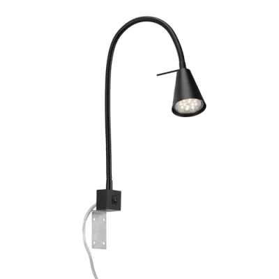 Image de BRILONER Lampe de Chevet LED, avec Bras Flexible, Interrupteur Marche/Arrêt Inclus, 4 Watt. 400 Flux lumières, 3.000 Kelvin, Noir