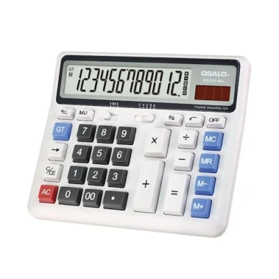 Image de OSALO Calculatrice de Bureau à écran LCD Extra Large Grand Bouton électronique 12 Chiffres (OS 2135 Pro)