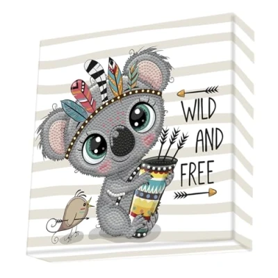 Image de Diamond Dotz DBX.026 Original 5D Painting Set Box Wild &amp; Free Koala, Kreativset mit 1.146 Diamant Mosaiksteinen, Malset ca. 22 x cm, DIY Komplettset für Kinder AB 8 Jahren