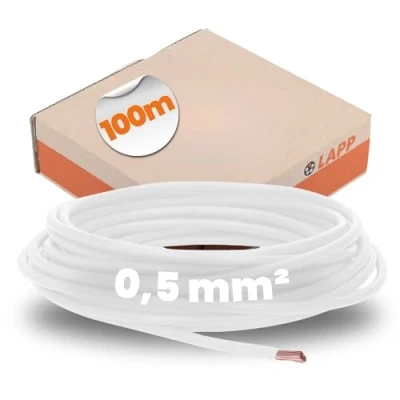 Image de Lapp 4510051 Câble torsadé H05V K 0,5 mm² Blanc 100 m