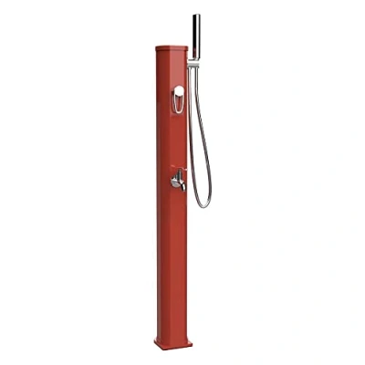 Image de Formidra Douche Solaire 20 L pour Utilisation en Extérieur de Jardin, Piscine ou Spa Robinet à Pied, Mitigeur et Douchette Amovible Aluminium Terracotta Jolly Go2