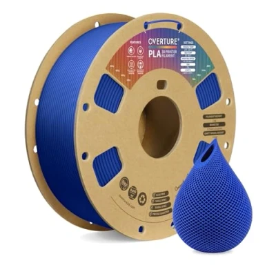 Image de OVERTURE PLA Filament 1.75mm, Bobine de 1kg(2,2lbs), Précision dimensionnelle +/ 0,02 mm (Bleu)