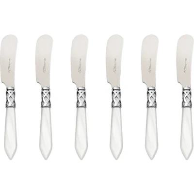 Image de BUGATTI ALC1M N4232 Aladdin Ménagère de 6 Pièces Tartineur Acier/ABS Blanc 21 x 18 3 cm