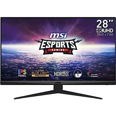 Image de MSI Optix G281UV Écran Plat Gaming 27,9&quot; 4K UHD Dalle IPS 3840x2160, 60Hz / 4ms GtG, FreeSync, Couleur 95% DCI P3 (10 Bits), DisplayHDR 400, Less Blue Light Premium DisplayPort 1.2a, HDMI 2.0b