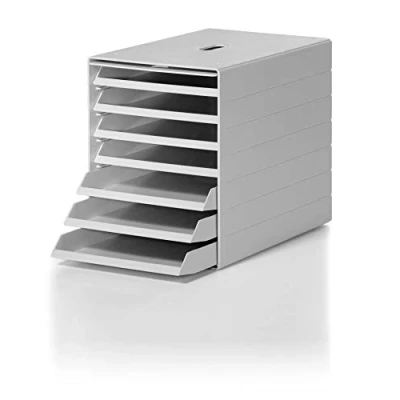 Image de DURABLE Module de classement IDEALBOX PLUS 7 pour documents A4 en plastique recyclé tiroirs Anthracite 1712001058