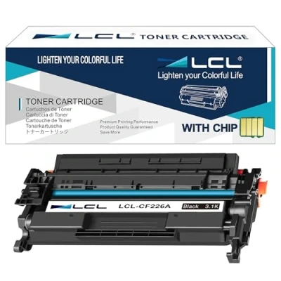 Image de LCL Cartouche de Toner Compatible 26A CF226A (1 Noir) Remplacement pour HP Laserjet M402n/M402d/M402dn/M402dw/MFPM426dw/M426fdn/M426fdw