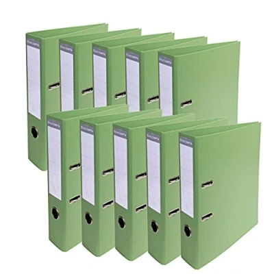Image de Exacompta Réf. 53756E Carton de 10 Classeurs à levier A4 Prem&#039;Touch Dos 70 mm Mécanique 75 Dimensions extérieures : 32 x 29 7 cm Format classer Coloris Vert anis