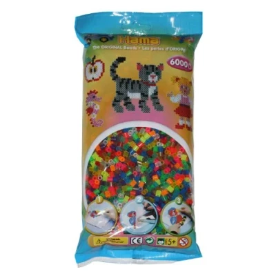 Image de Hama Perlen Lot de 205 à 80 perles repasser Environ 6 000 multicolores bricolage Midi 5 mm diamètre Mélange fluo transparent Pour petits et grands