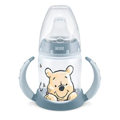 Image de NUK First Choice+ Bouteille d&#039;apprentissage 6 à 18 mois 150 ml Affichage de contrôle la température Valve anti colique Poignées ergonomiques Sans BPA Disney Winnie l&#039;ourson (Bleu)