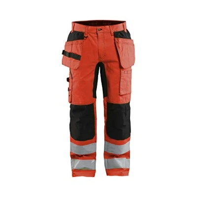 Image de Blaklader 15521811 Pantalon haute visibilité avec extensibilité, Rouge/Noir, taille C144