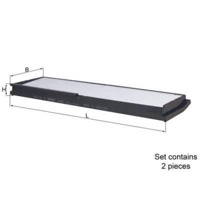 Image de MAHLE ORIGINAL LA 862/S Filtre d&#039;habitacle à particules 374,0 86 22,5 MERCEDES BENZ: W124 Berline, Classe E Coupe, Berline