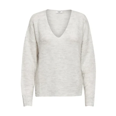 Image de JDY Jdyelanora Vneck Pullover, Femme, Taille: XL, Cloud dancer