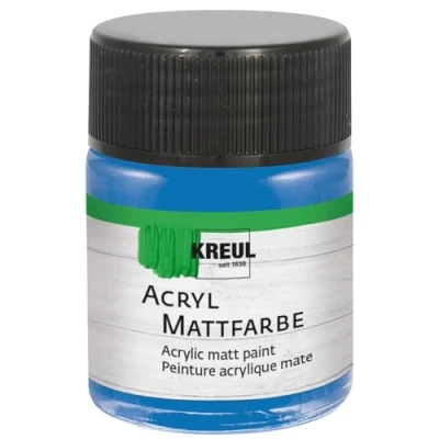 Image de Kreul 75524 Peinture Acrylique Mate, Bleu Pot, crémeuse et couvrante, séchage Rapide, à Base d&#039;eau, Convient de Nombreux Supports différents, Gentian Blue, 50 ml (Lot 1)