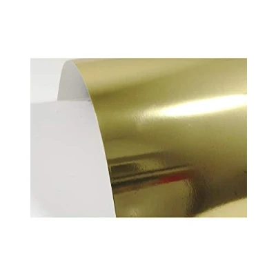 Image de Netuno 10x carton miroir or A4 210x297 mm 300g Mirror Gold effet papier métallique de bricolage pour billets d&#039;entrée cartes visite calendriers DIY