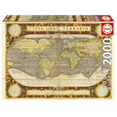 Image de Educa Puzzle de 2000 pièces pour Adultes Ancient Mapamundi. Mesure : 96 x 68 cm. Comprend Fix Tail l&#039;accrocher Une Fois l&#039;assemblage terminé. À partir 14 Ans (19620)