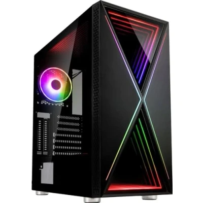 Image de Kolink Void X Boitier PC Moyen Tour Façade avec éclairage RGB Panneau latéral en Verre trempé Noir