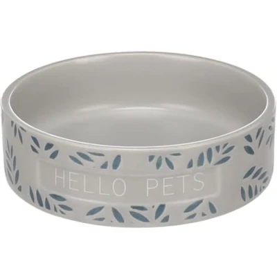 Image de Flamingo Gamelle Leafs Rond Gris pour Cochon d&#039;Inde 12x3,5cm, 200ml Nourriture et Eau, Antidérapante Facile à Nettoyer