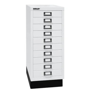 Image de BISLEY MultiDrawer, série 29 avec Socle, Format A4, 10 tiroirs, Métal, 696 Blanc de Circulation, 38 x 27,9 67 cm