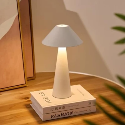 Image de Lalavon Lampe de Table Sans Fil Magnétique, 3 Modes Couleur Luminosité Réglables à Poser Tactile, 3W 4000mAh Rechargeable Bureau, Étanche IP54 Portable pour Cheve